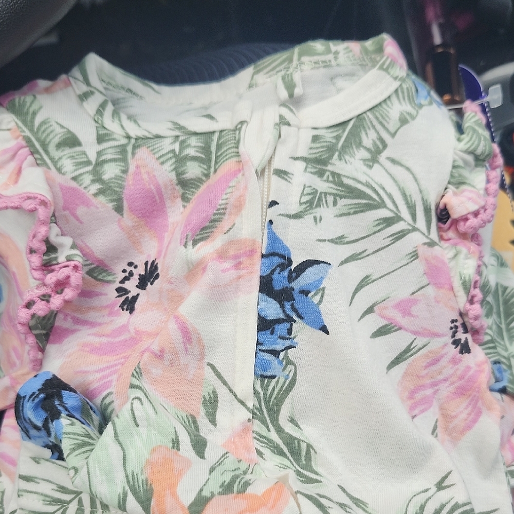 Jessica Simpson Green and White Baby Dress